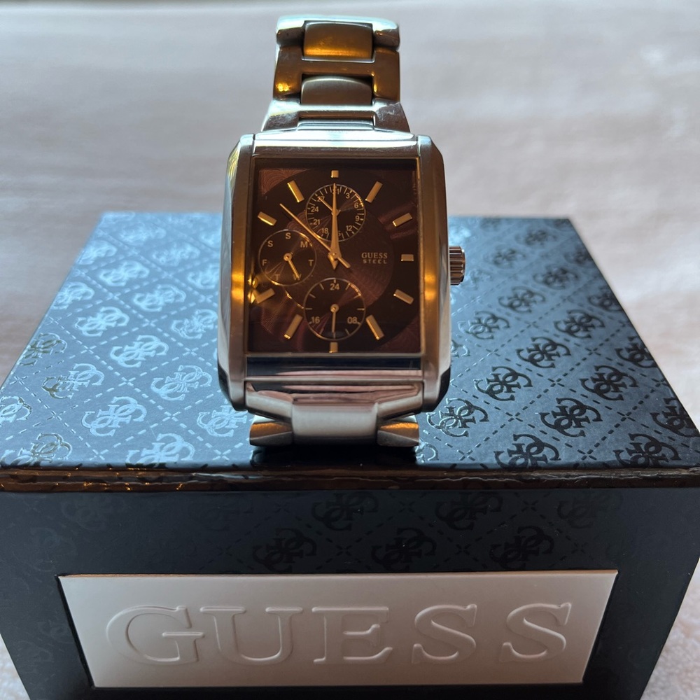 Guess Steel Rectangle Watch